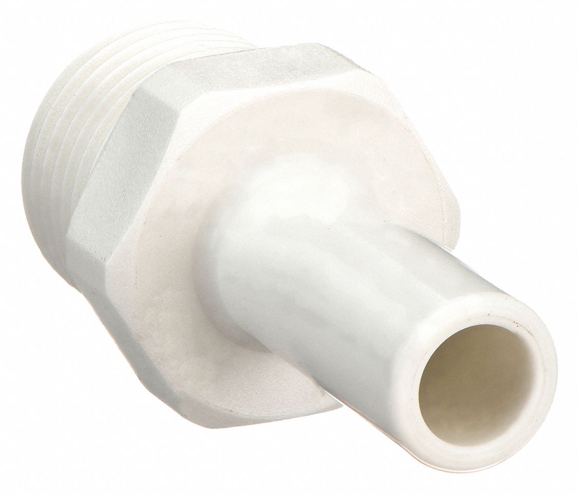 JOHN GUEST PP050822WPK10 Adaptor Tube OD 1/4 in Poly PK10