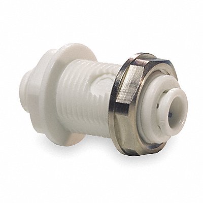 JOHN GUEST PP1208WPK10 Bulkhead Adaptor Tube 1/4 in Poly PK10