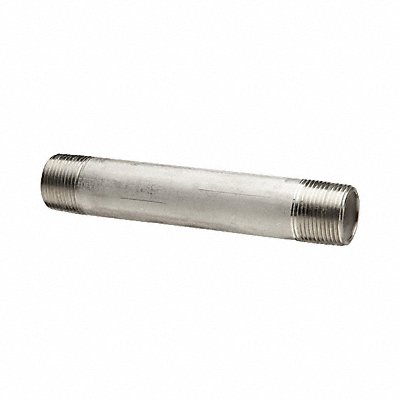 GRAINGER T6BNA12 Nipple 1/8 In Thrd at Both Ends 7 In 316