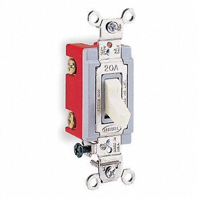 HUBBELL HBL1224I Wall Switch Ivory 20 A Back Side 4-Way