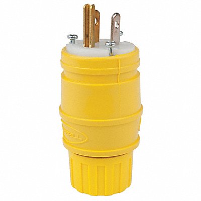 HUBBELL HBL14W47 Watertight Strt Plg Yllw 15 A Stnd 5-15P