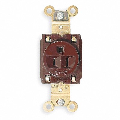 HUBBELL HBL5261 Recept Brown 15 A 2P3W Back Side 1PK