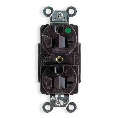 HUBBELL HBL8300 Recept Brown 20 A 2P3W Back Side 1PK