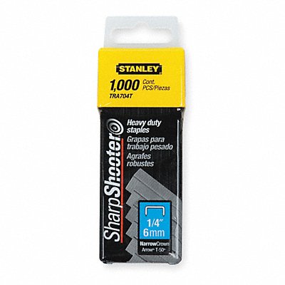 STANLEY TRA704T Narrow Staples 27/64x1/4 In PK1000