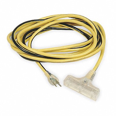 POWER FIRST 1XUR4 Lighted Extension Cord 100ft 12Ga 15A SJTW Yel/Blk