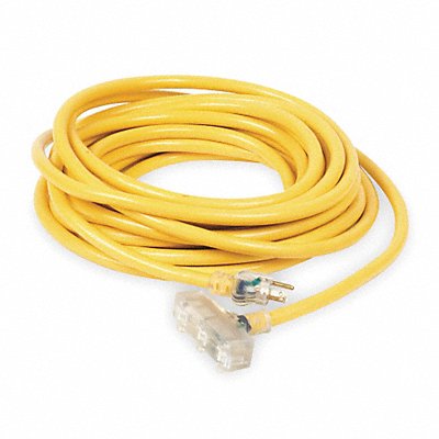 POWER FIRST 1XUR5 Lighted Extension Cord 100ft 10Ga 15A SJTW Yel