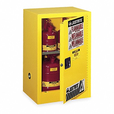 JUSTRITE 891220 E4584 Flammable Safety Cabinet 12 gal Yellow