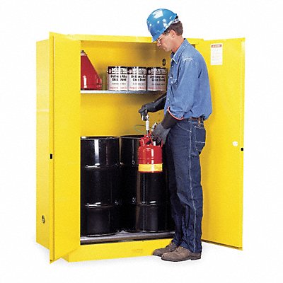 JUSTRITE 899060 Flammable Cabinet Verticalical 2X30 gal Yellow