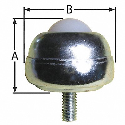 ASHLAND CONVEYOR BTS14201DIA35NYLCS Ball Transfer Threaded Stud 1 Ball Dia.