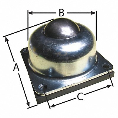 ASHLAND CONVEYOR BTF4H15DIA250CSCSC Ball Transfer Flange 1-1/2 Ball Dia.