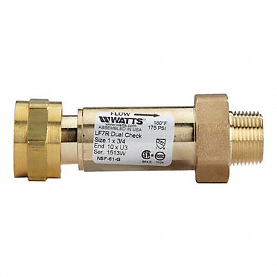 WATTS 1X34LF7R10U3 Backflow Preventer Size 1 175 psi