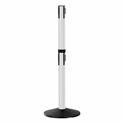 RETRACTA-BELT 331DPWHRCV Belt Barrier Rcvr. Post White Cast Iron