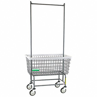 R B WIRE PRODUCTS INC. 201H56ANTI Wire Laundry Cart 600 lb Ld Cap. Grey