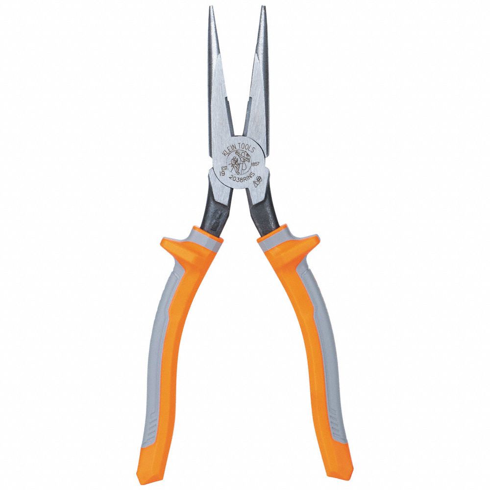 KLEIN TOOLS 2038RINS Pliers Long Nose Side-Cutters 8-Inch