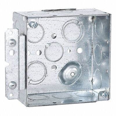 RACO 232HWP Box 4 SQ 2-1/8 Deep Hbrkt 1/2-3/4 Tko