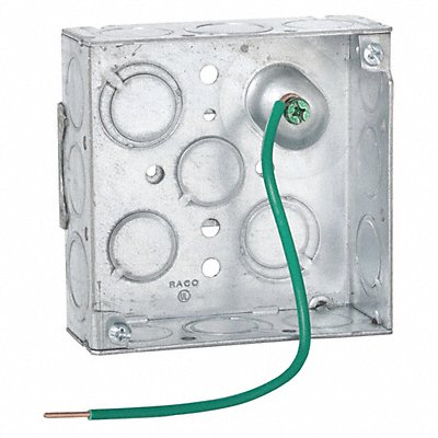 RACO 189F Box 4 SQ 1-1/2 Dp Ubs Pigtail 1/2-3/4