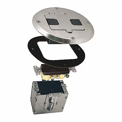 RACO 6239NI Flr Box Kit Wood Resi 15A Nickel Finish