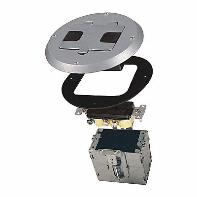 RACO 6239SS Recessed Flr Box Kit 15A Duplex Ss