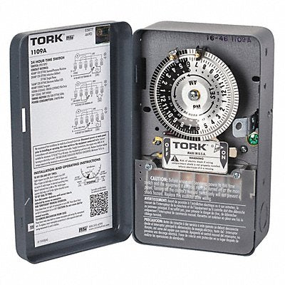 TORK 1109A Electromechanical Timer 24 hr DPST Metal