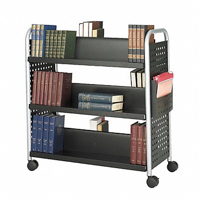 SAFCO 5335BL Book Cart Double-Sided Black
