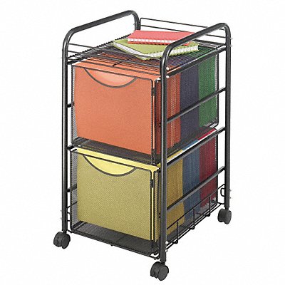 SAFCO 5212BL Double File Cart w/Drawers Black