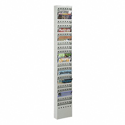 SAFCO 4322GR Magazine Rack 23-Pocket Grey