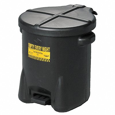 EAGLE 933FLBLK Oily Waste Can 6 gal Polyethylene Black