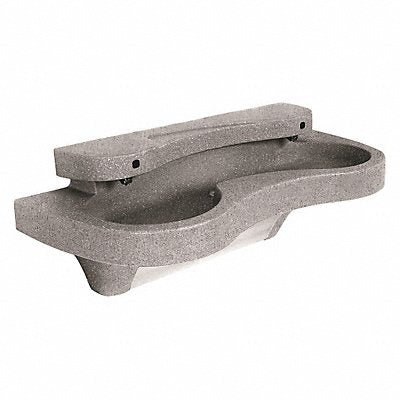 BRADLEY S93707 Brad Wash Sta SemiCirc 47inx12-3/8inx6in