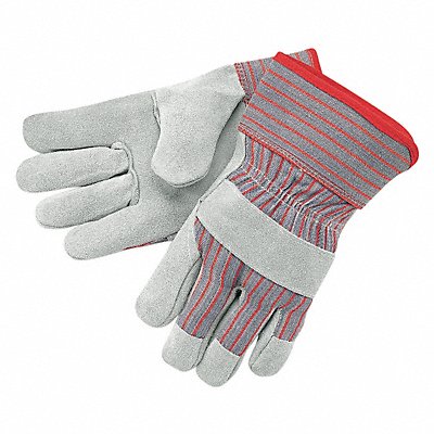 MCR SAFETY 1200 Leather Palm Gloves Cowhide L PR