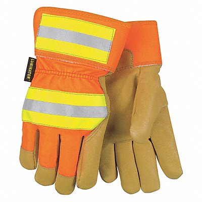 MCR SAFETY 19261XL Leather Gloves Gold/Orange/Yellow XL PR