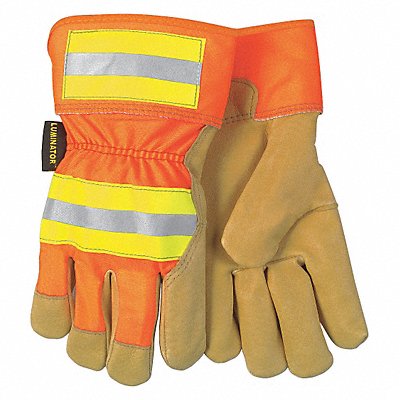 MCR SAFETY 19251L H7875 Leather Gloves Gold/Orange/Yellow L PR
