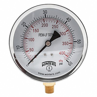 WINTERS PEM222LF K4524 Gauge Pressure 0 to 60 psi 4 in