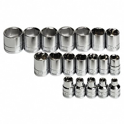 SK PROFESSIONAL TOOLS 3919 Socket Set Chrome 1/4-3/8 in 4Pt