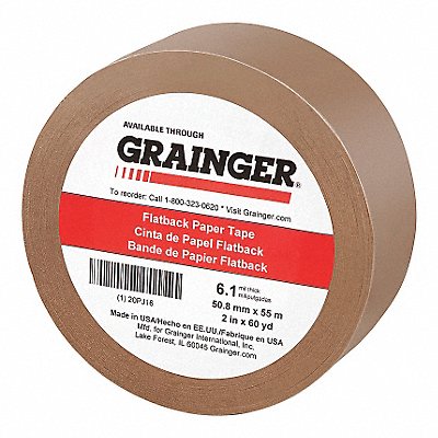 GRAINGER 20PJ16 Masking Tape 2 W 60 yd L Tan
