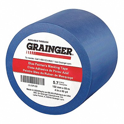 GRAINGER 20PJ26 Painters Masking Tape 4 W 60 yd L Blue