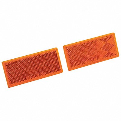 REESE 73887 Reflector Rectangular Amber 3-3/16 L PK2