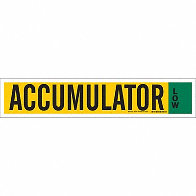 BRADY 90340 Ammonia Pipe Markers Accumulator Low 4in H