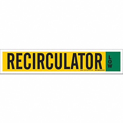 BRADY 90346 Ammonia Pipe Markers Recircultor Low 4in H