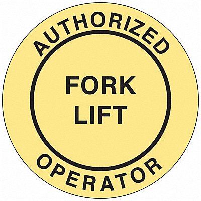 BRADY 42228 Hard Hat Emblem Labl 2in. Dia Vinyl PK4