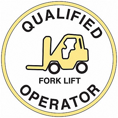 BRADY 42263 Hard Hat Emblem Labl 2in. Dia Vinyl PK4