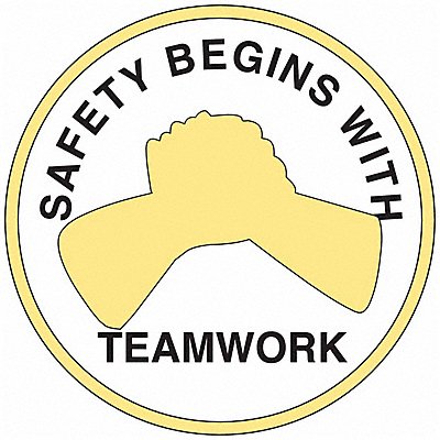 BRADY 42269 Hard Hat Emblem Labl 2in. Dia Vinyl PK4