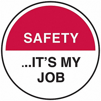 BRADY 42271 Hard Hat Emblem Labl 2in. Dia Vinyl PK4