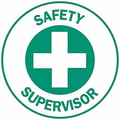 BRADY 49564 Hard Hat Emblem Labl 2in. Dia Vinyl PK4