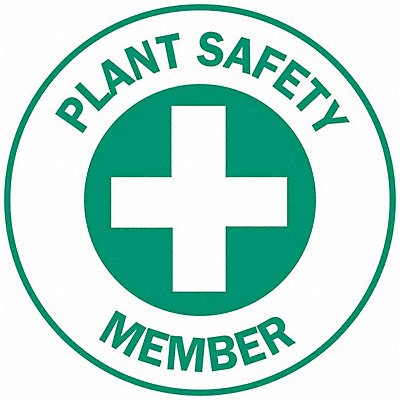 BRADY 49571 Hard Hat Emblem Labl 2in. Dia Vinyl PK4