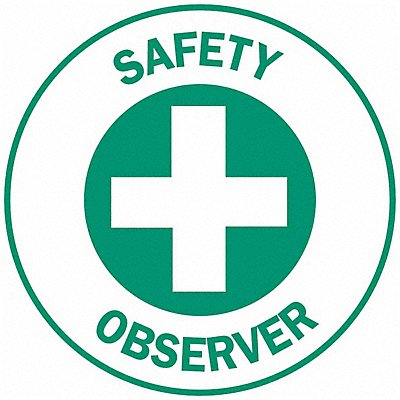BRADY 49572 Hard Hat Emblem Labl 2in. Dia Vinyl PK4
