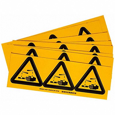 BRADY 60217 Warning Labels 4inHx4inW Vinyl PK10