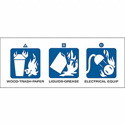 BRADY 76302 Fire Extinguisher Label 2 in x 5 in PK5