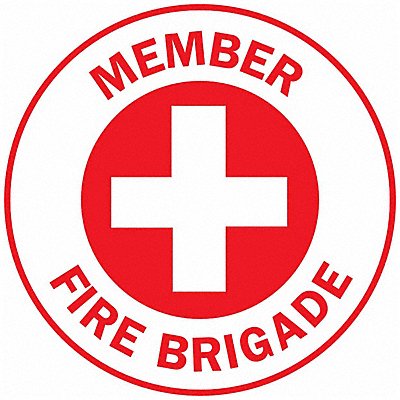 BRADY 76305 Hard Hat Emblem Labl 2in. Dia Vinyl PK4