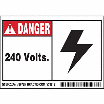 BRADY 86785 Label 3 1/2 inx5 in Polyester PK5