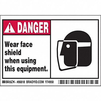 BRADY 86818 Label 3 1/2 inx5 in Polyester PK5